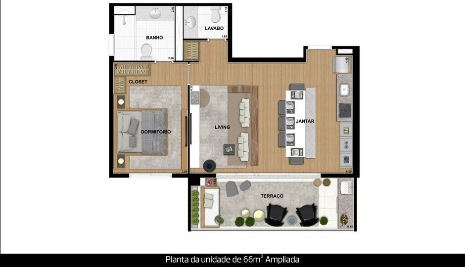 Apartamento à venda com 1 quarto, 47m² - Foto 7