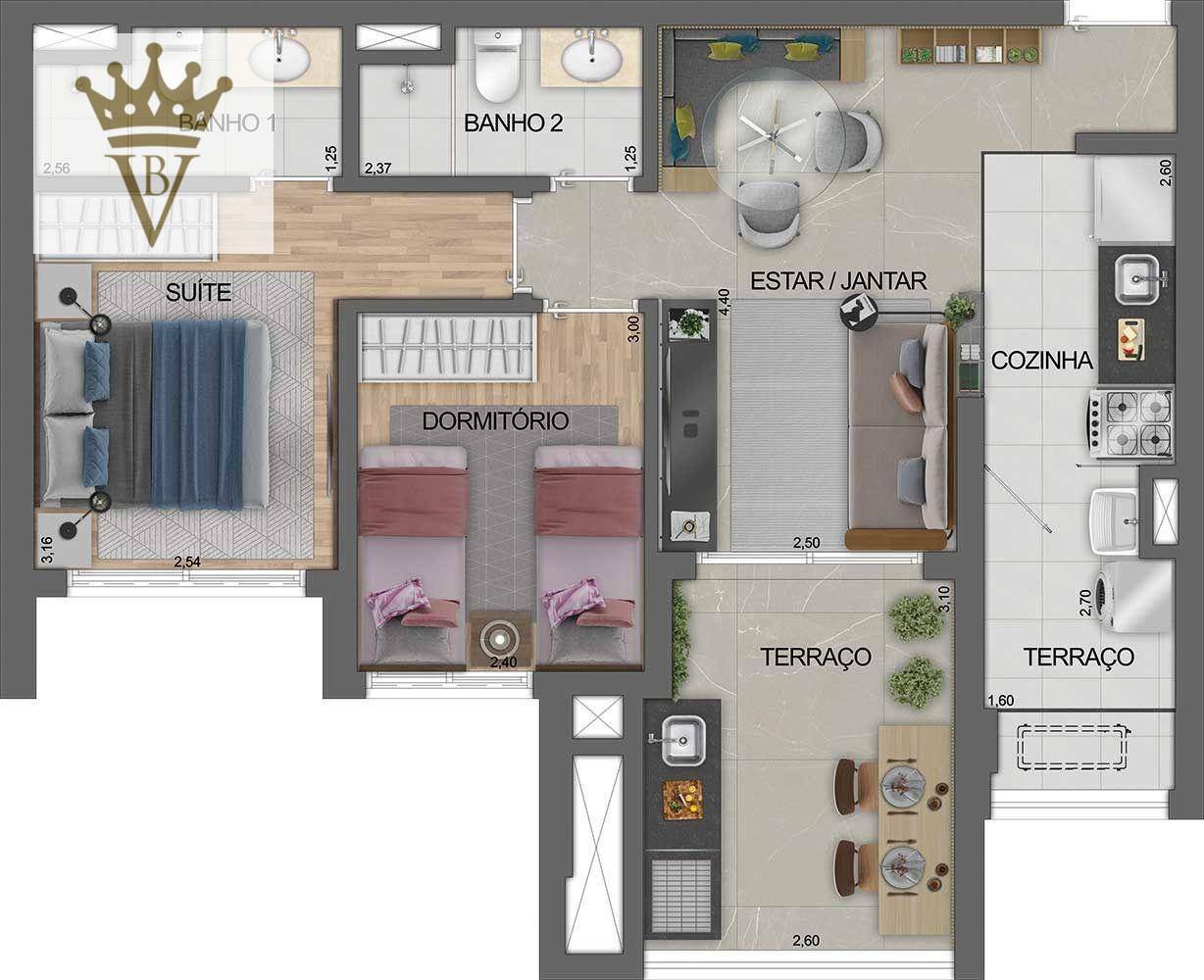 Apartamento à venda com 2 quartos, 64m² - Foto 11