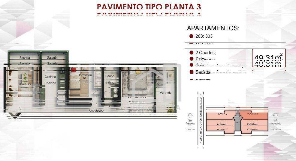 Apartamento à venda com 2 quartos, 47m² - Foto 2