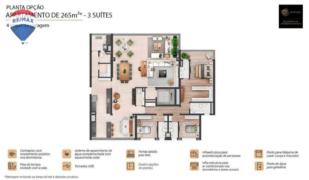 Apartamento à venda com 3 quartos, 265m² - Foto 3