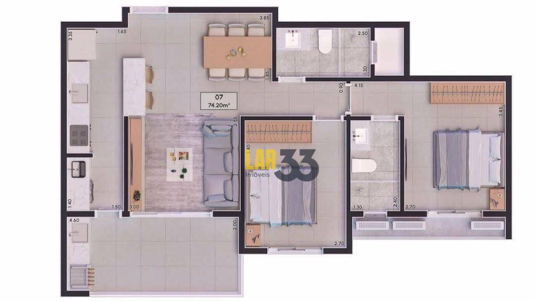 Apartamento à venda com 2 quartos, 71m² - Foto 11