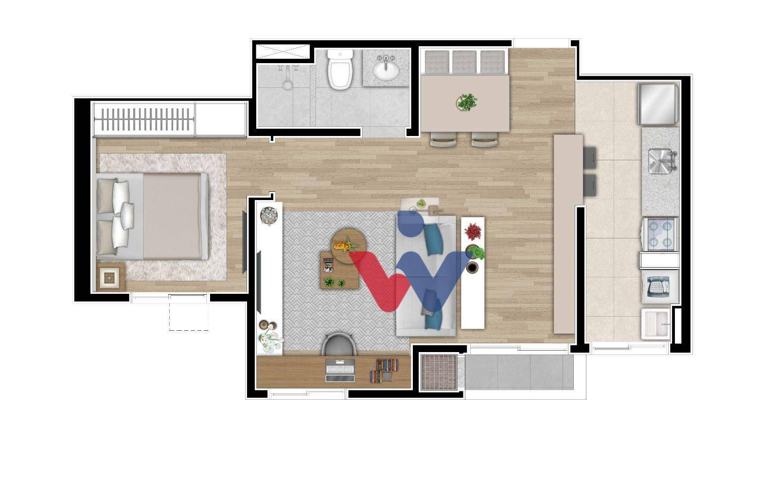 Apartamento à venda com 1 quarto, 44m² - Foto 15