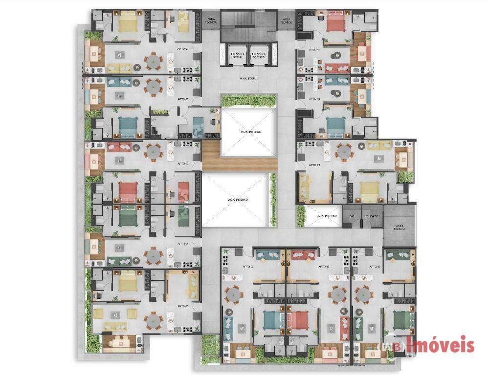 Apartamento à venda com 1 quarto, 62m² - Foto 3