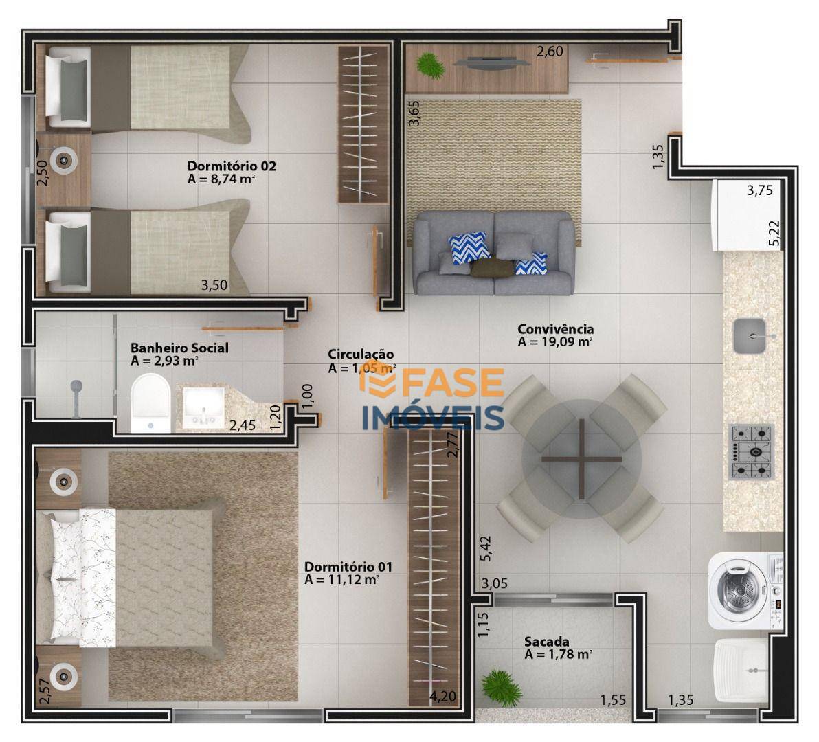 Apartamento, 2 quartos, 50 m² - Foto 5