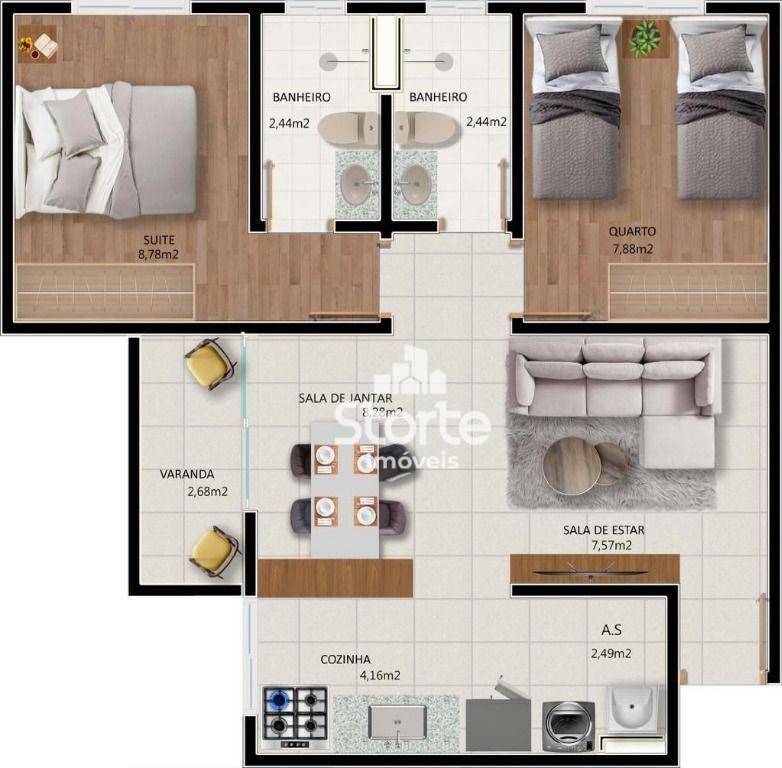 Apartamento à venda com 2 quartos, 54m² - Foto 14