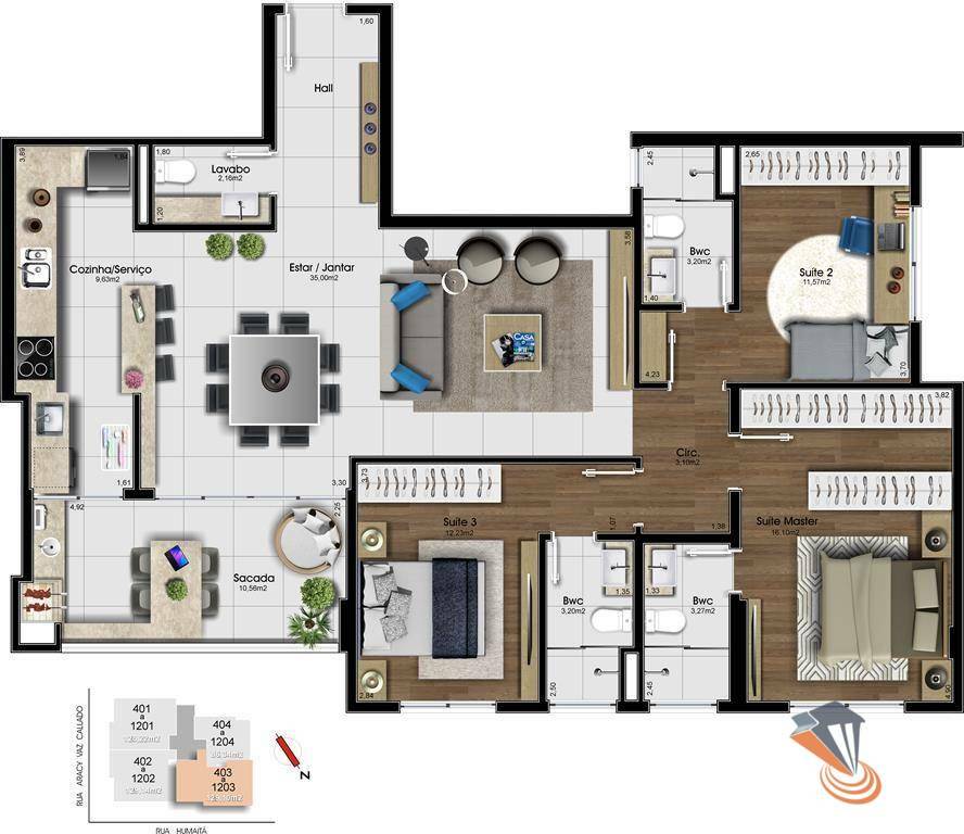 Apartamento à venda com 3 quartos, 126m² - Foto 4