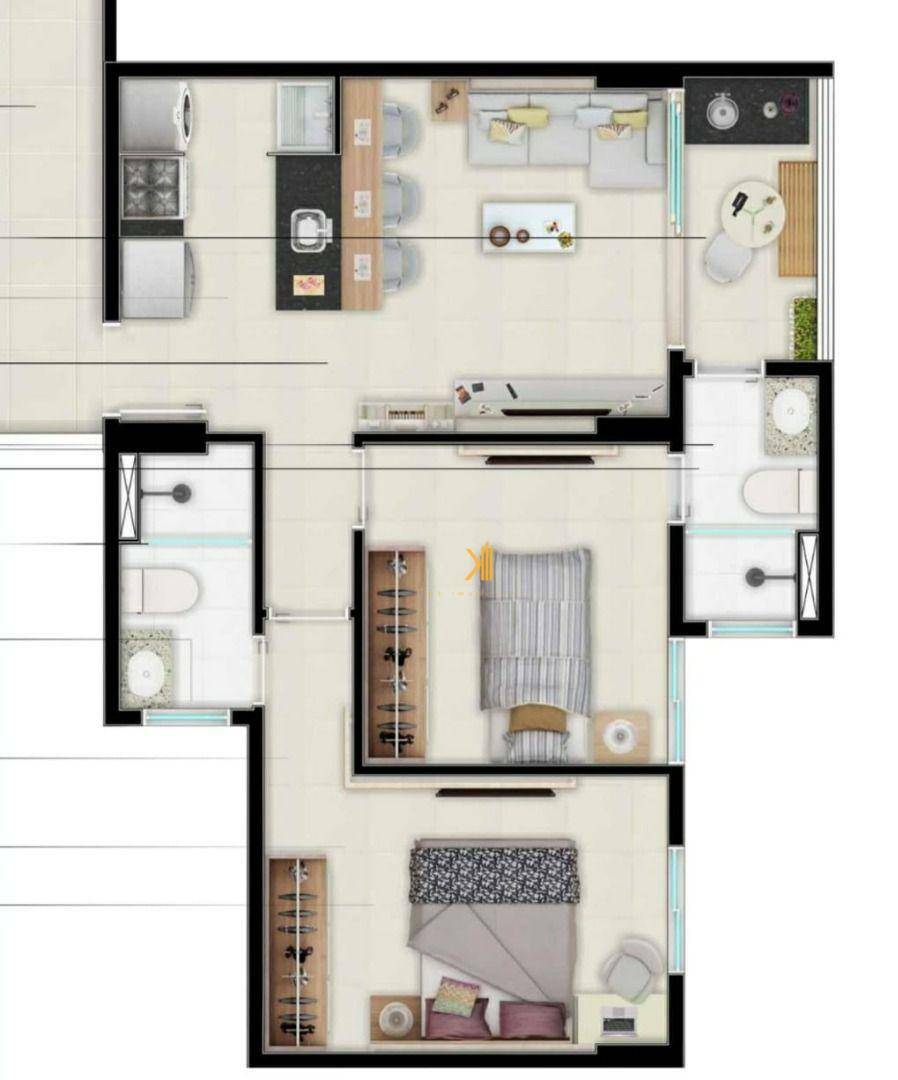 Apartamento à venda com 2 quartos, 55m² - Foto 4