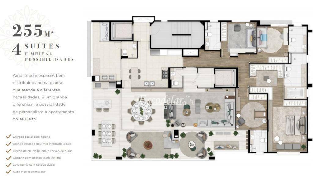 Apartamento à venda com 4 quartos, 255m² - Foto 8