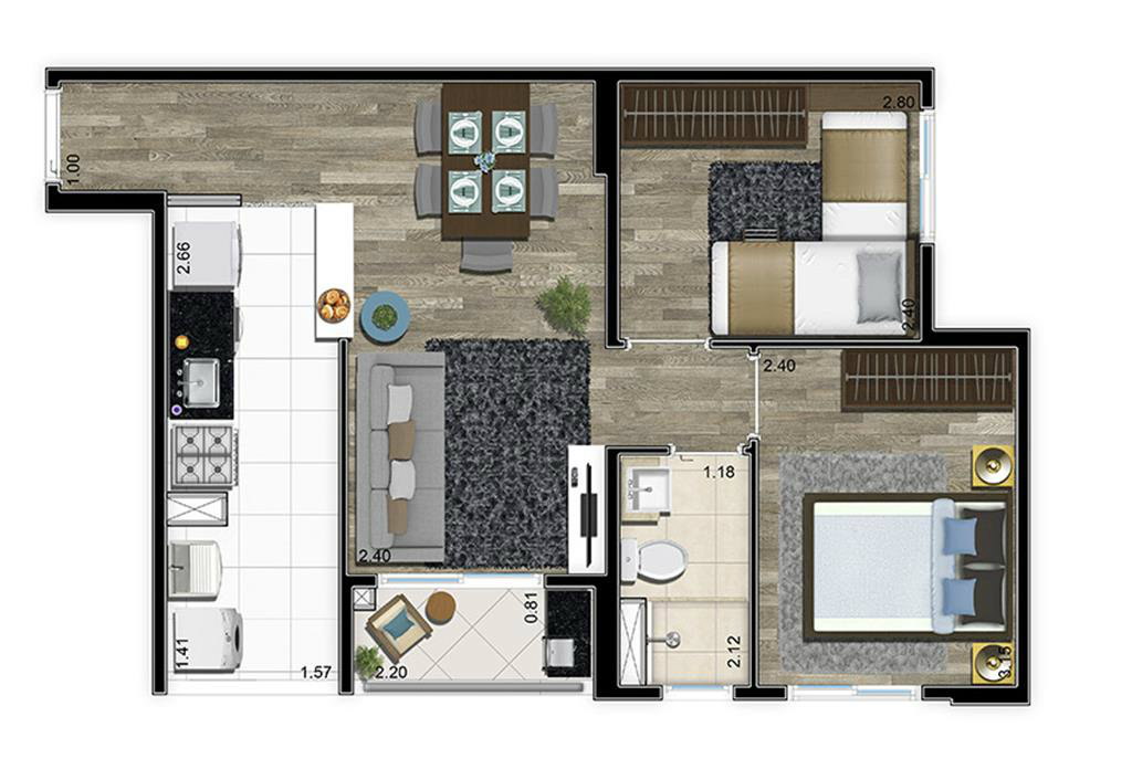 Apartamento à venda com 2 quartos, 48m² - Foto 8