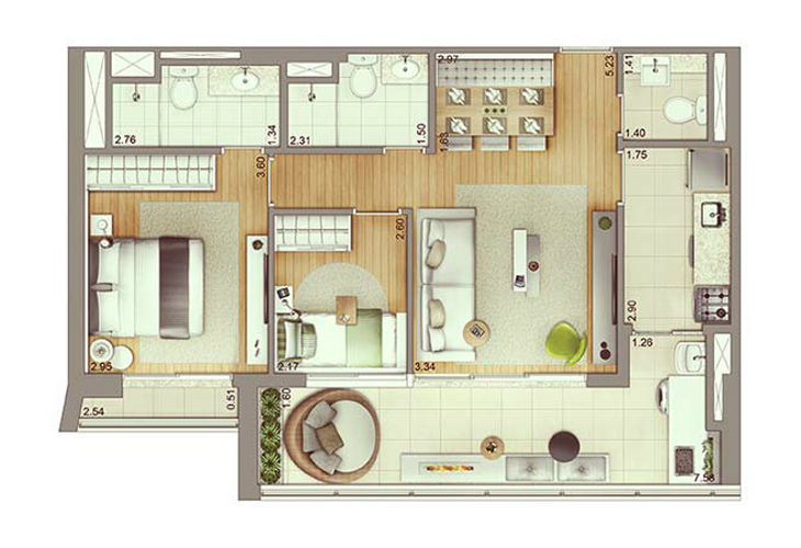 Apartamento à venda com 1 quarto, 53m² - Foto 5