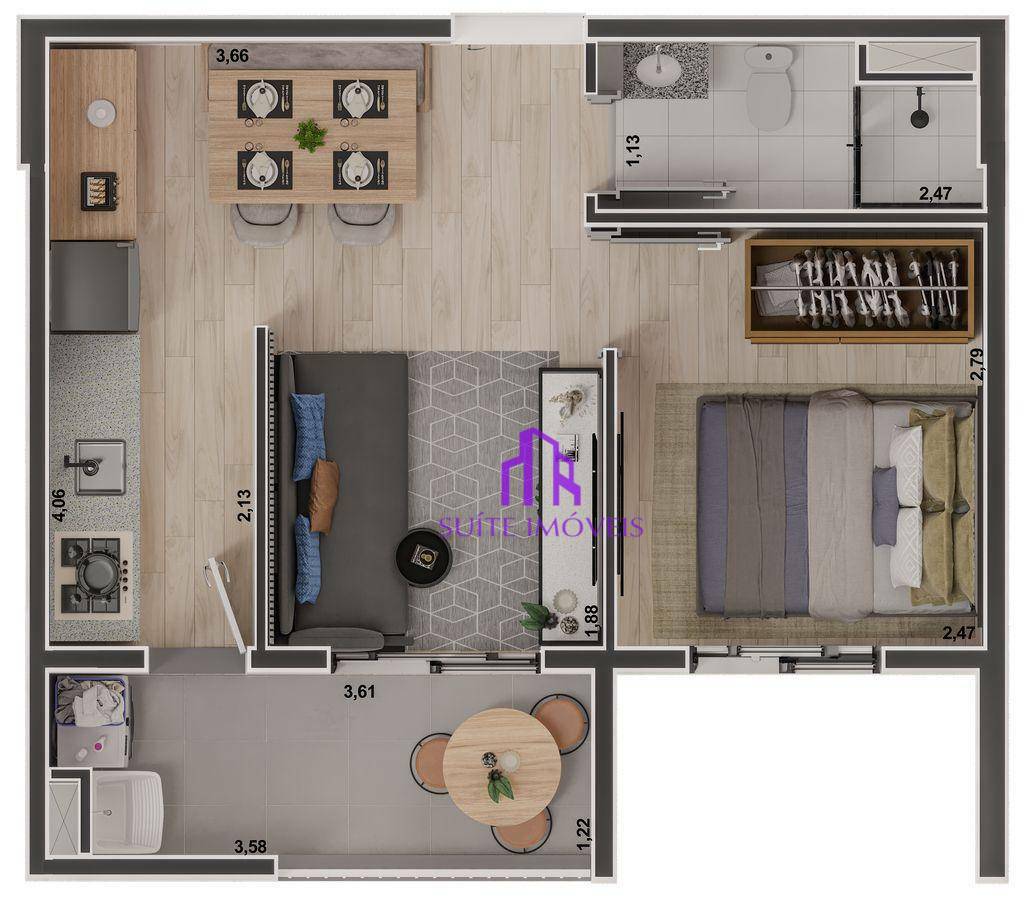 Apartamento à venda com 2 quartos, 40m² - Foto 12