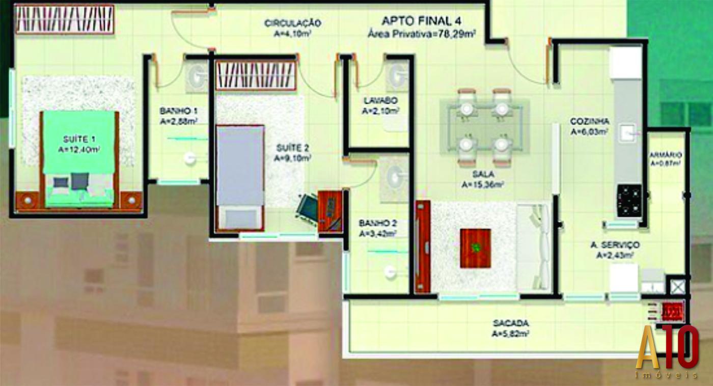 Apartamento à venda com 2 quartos, 78m² - Foto 17