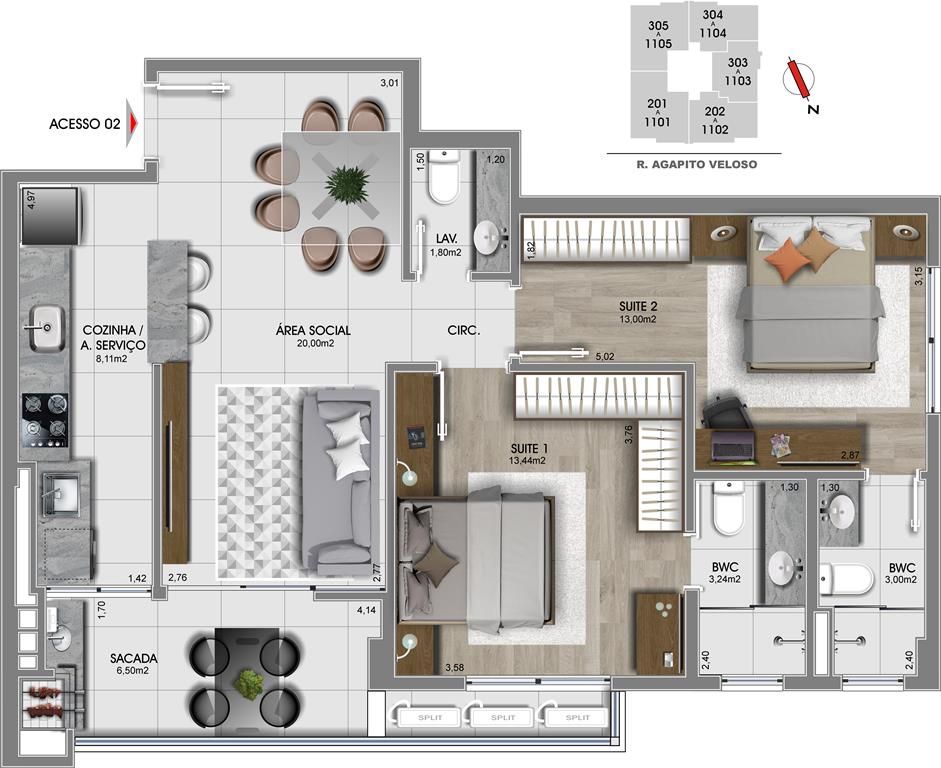 Apartamento à venda com 2 quartos, 70m² - Foto 14