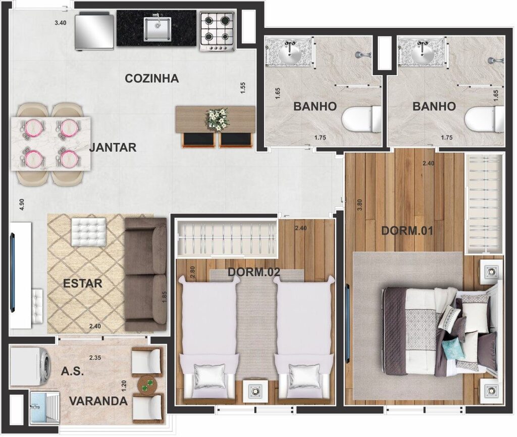 Apartamento à venda com 3 quartos, 58m² - Foto 27