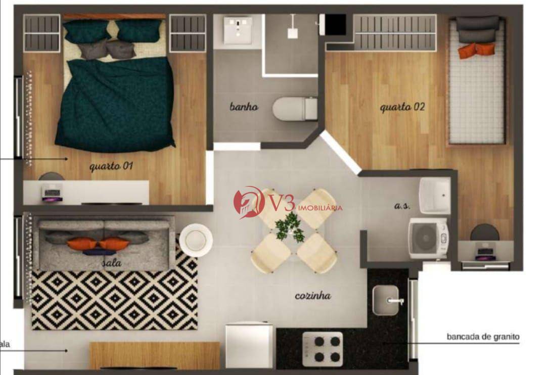 Apartamento à venda com 2 quartos, 35m² - Foto 2