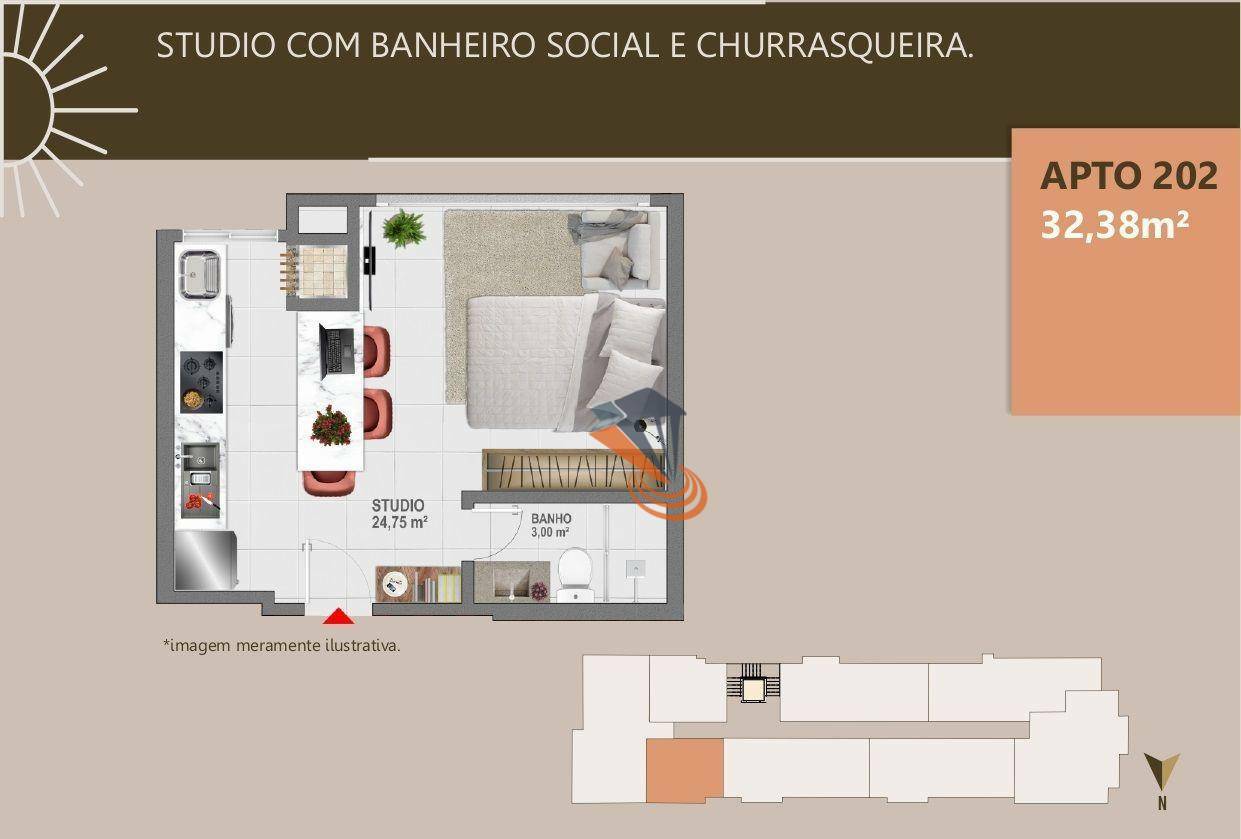 Kitnet e Studio à venda com 1 quarto, 33m² - Foto 18