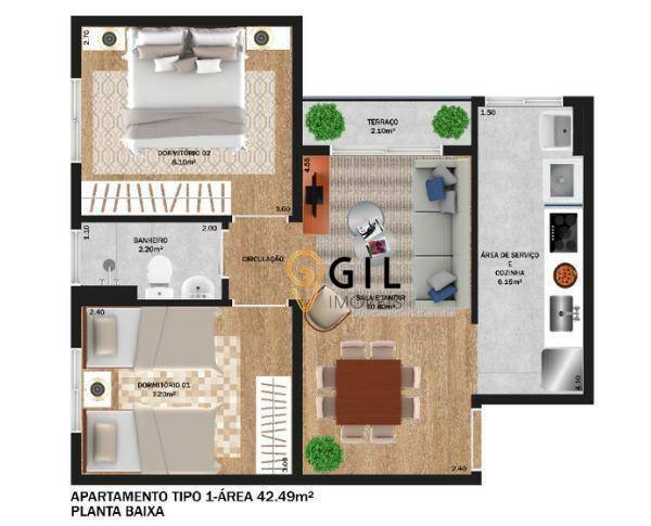 Apartamento à venda com 2 quartos, 42m² - Foto 12