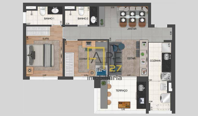 Apartamento à venda com 2 quartos, 68m² - Foto 31