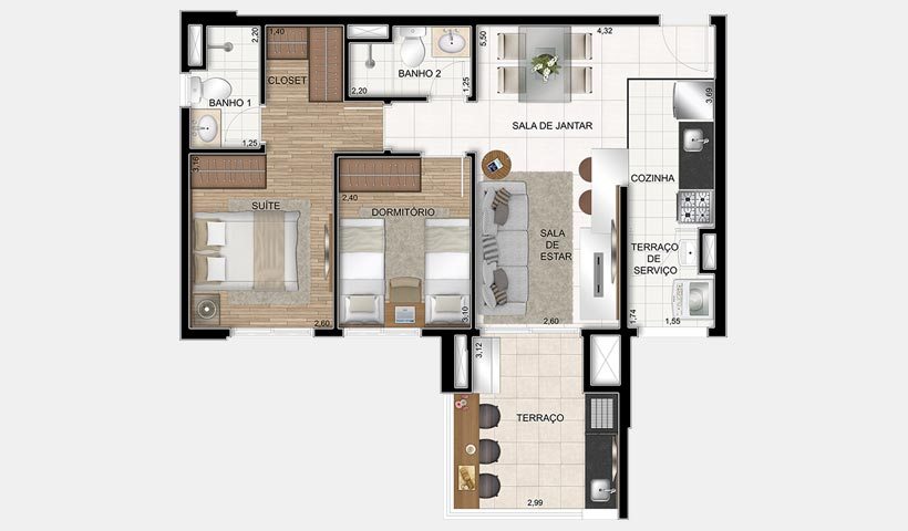 Apartamento à venda com 2 quartos, 67m² - Foto 8