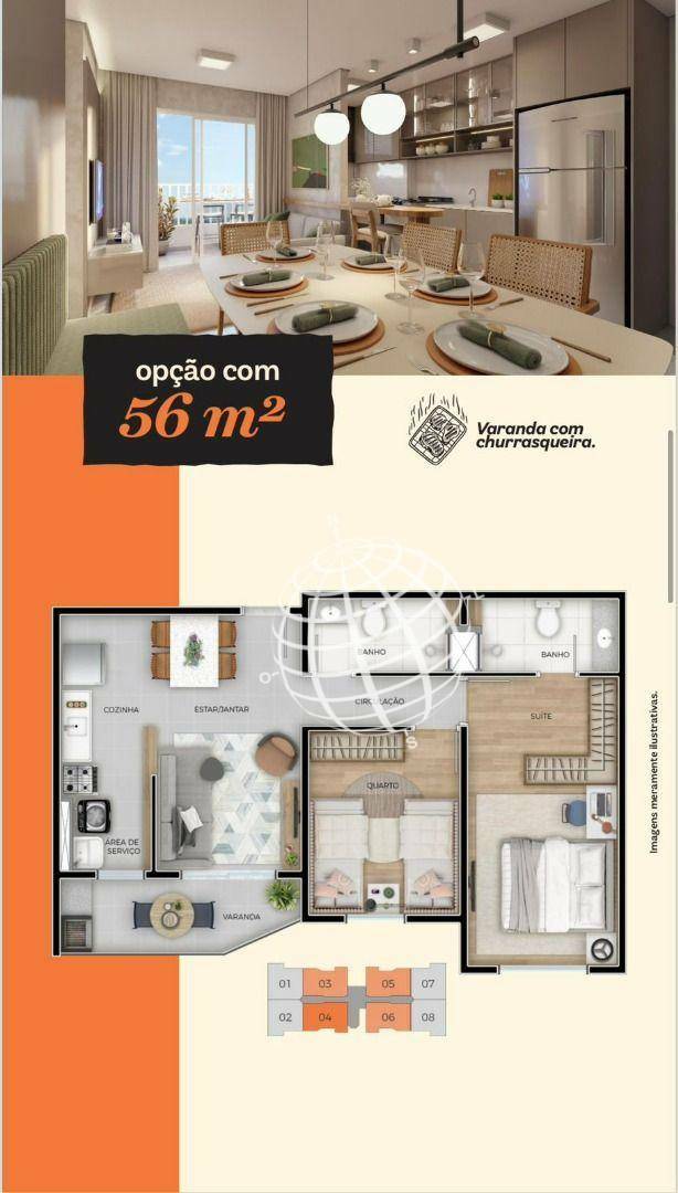 Apartamento à venda com 2 quartos, 54m² - Foto 1