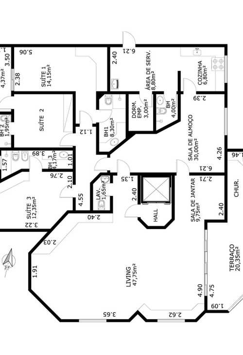 Apartamento à venda com 3 quartos, 181m² - Foto 4