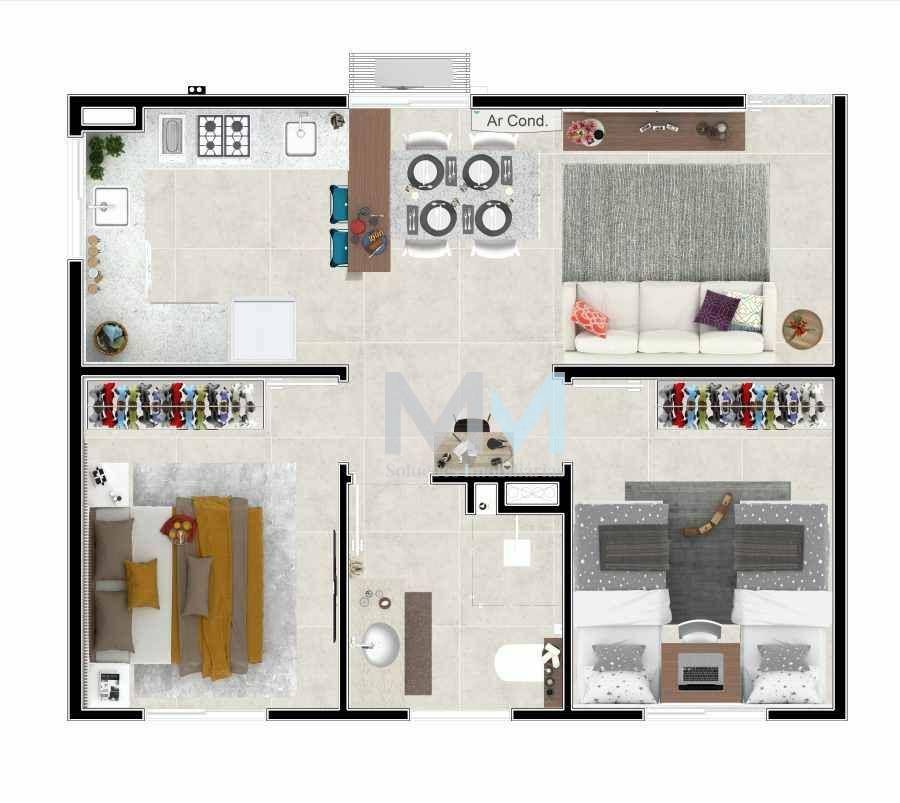 Apartamento à venda com 2 quartos, 45m² - Foto 3