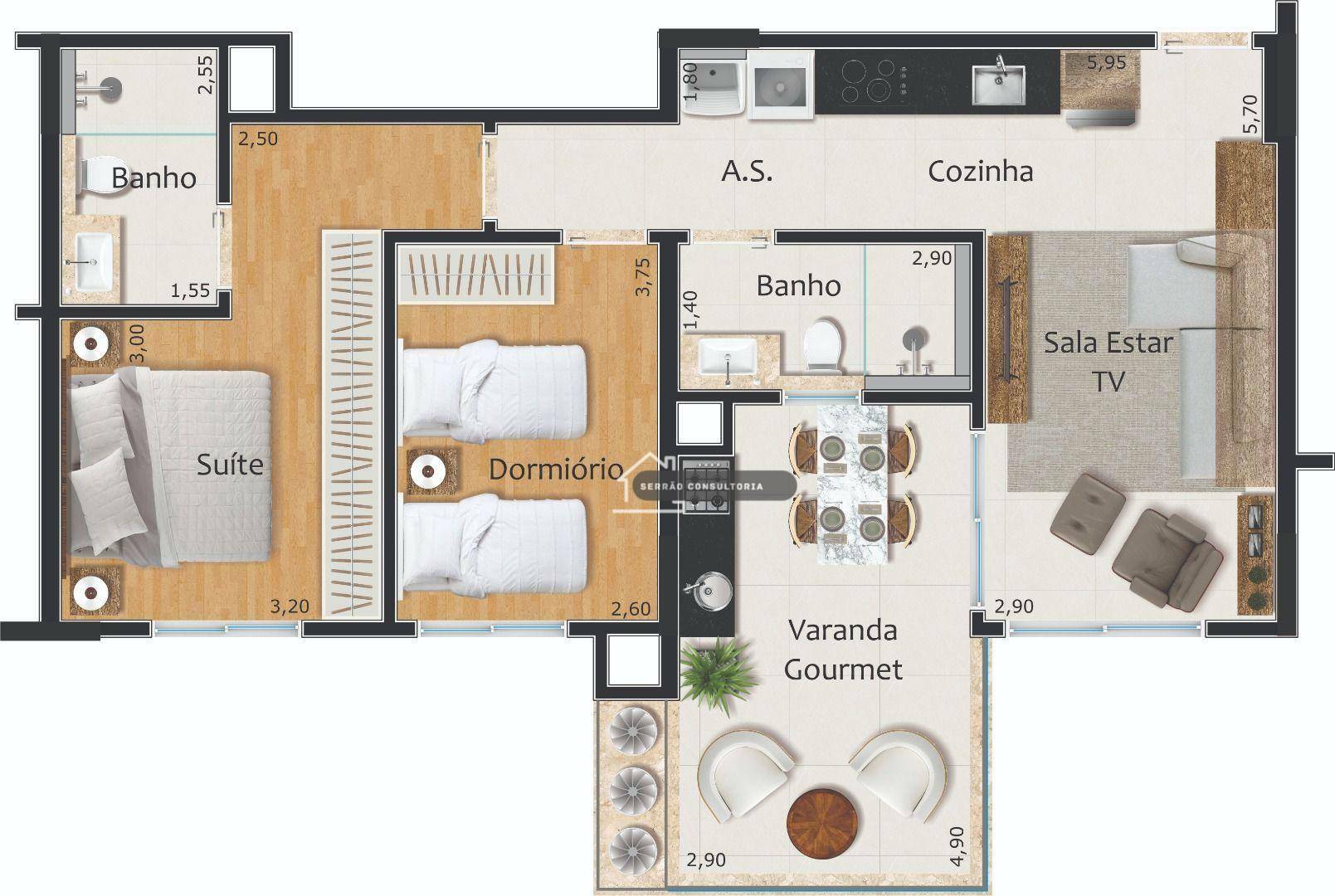 Apartamento à venda com 2 quartos, 76m² - Foto 9