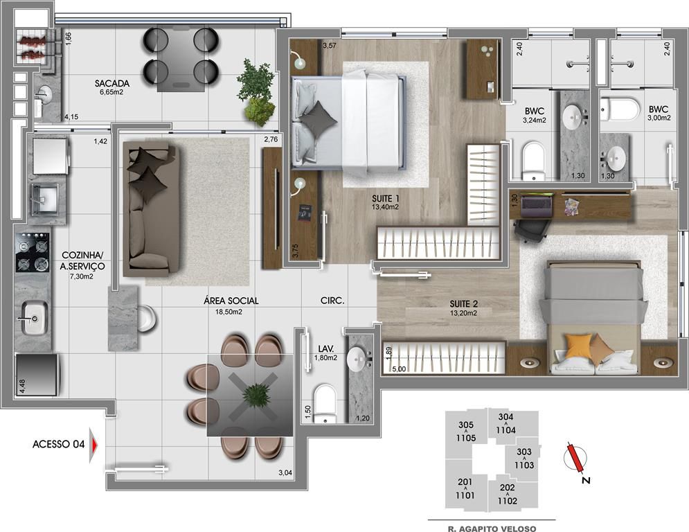 Apartamento à venda com 2 quartos, 79m² - Foto 16