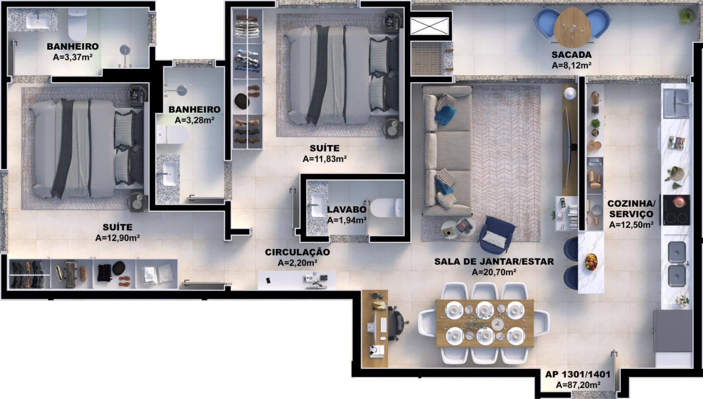 Apartamento à venda com 2 quartos, 76m² - Foto 10