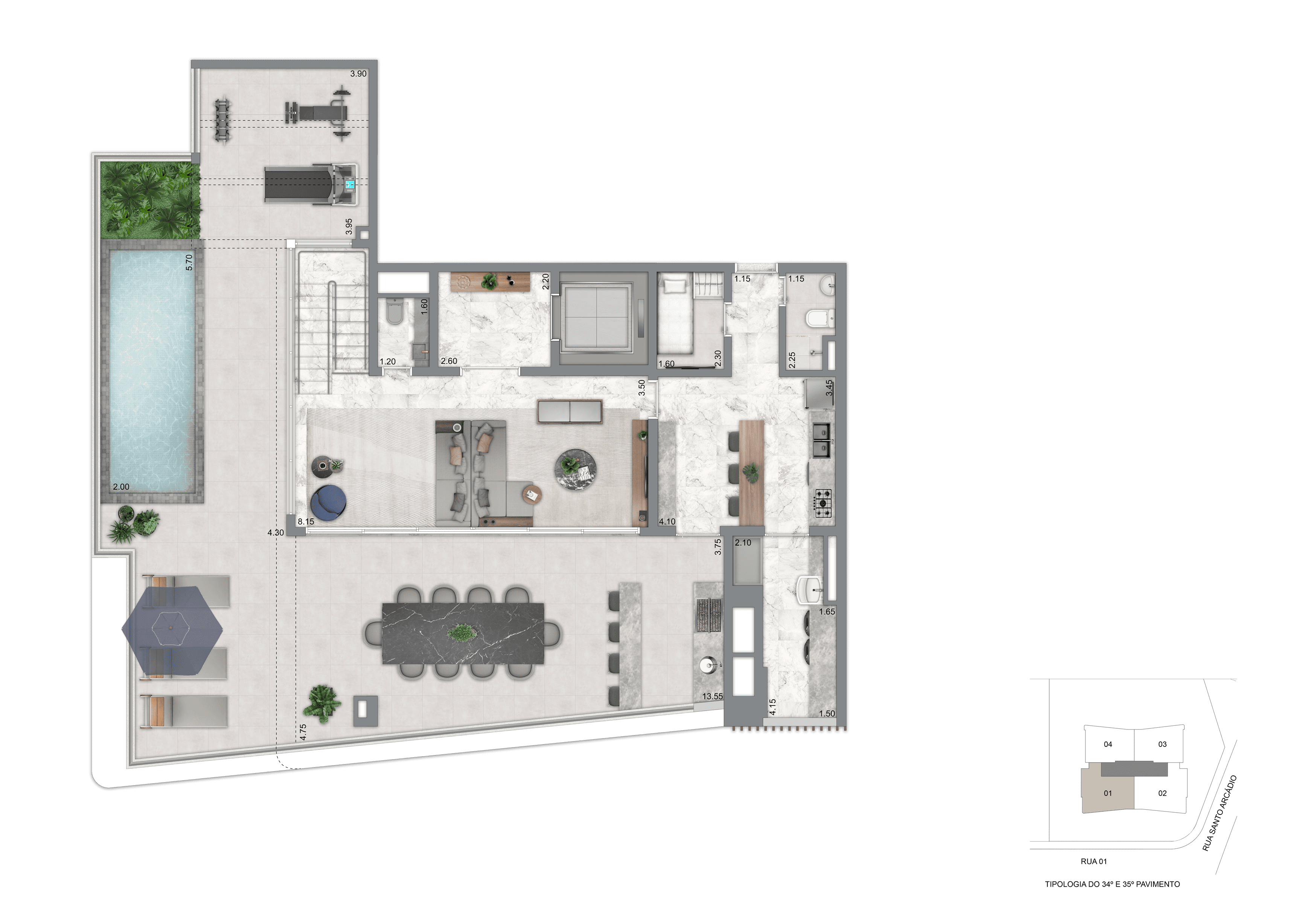 Apartamento à venda com 4 quartos, 396m² - Foto 2