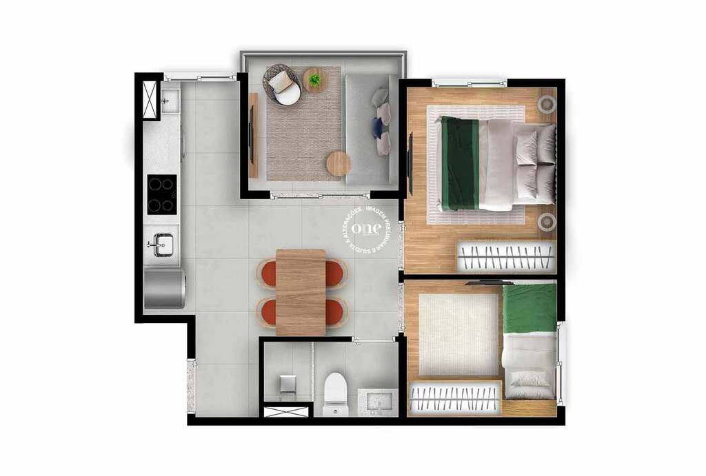 Apartamento à venda com 2 quartos, 37m² - Foto 1