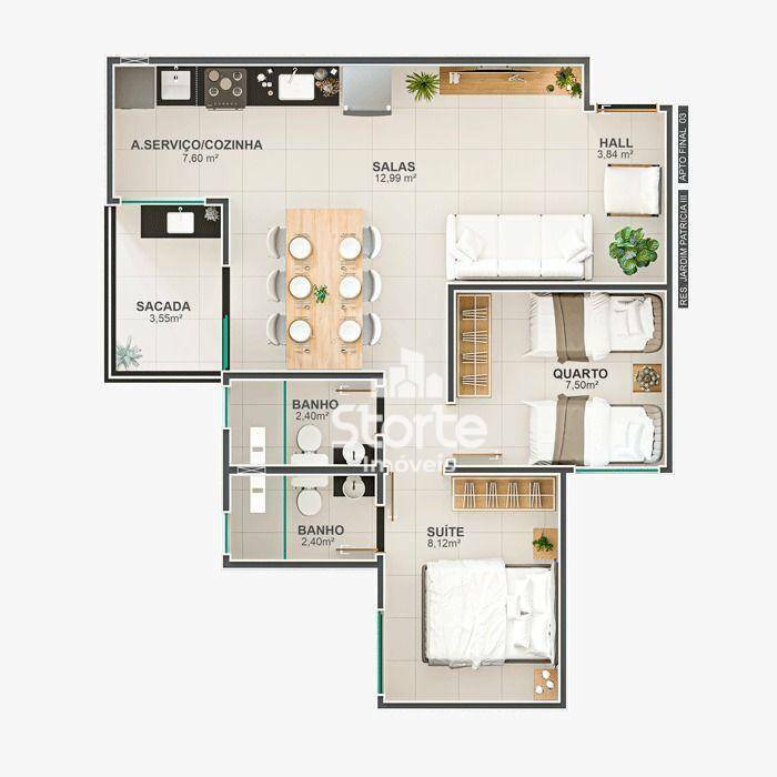 Apartamento à venda com 2 quartos, 53m² - Foto 9