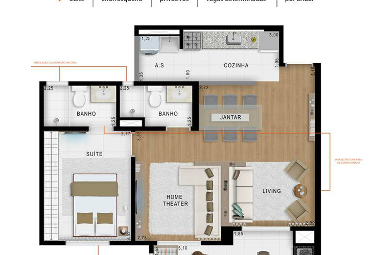 Apartamento à venda com 2 quartos, 65m² - Foto 7