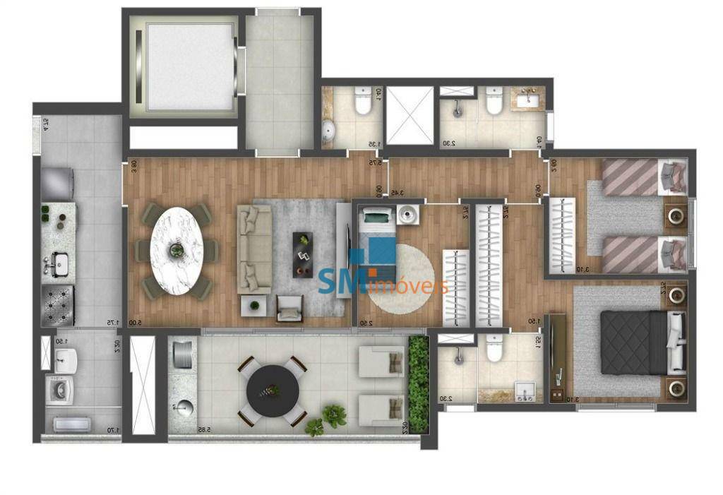 Apartamento à venda com 3 quartos, 101m² - Foto 6