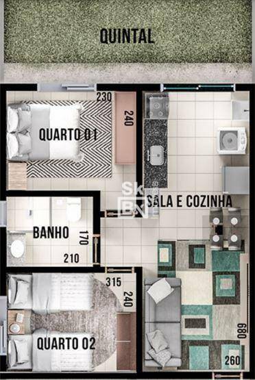 Apartamento à venda com 2 quartos, 59m² - Foto 7