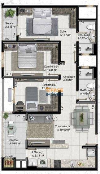 Apartamento, 2 quartos, 68 m² - Foto 4