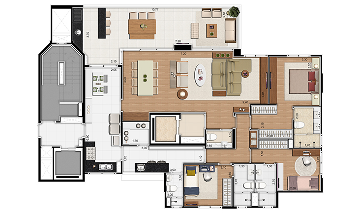 Apartamento à venda com 3 quartos, 176m² - Foto 7