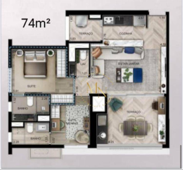 Apartamento à venda com 2 quartos, 77m² - Foto 20