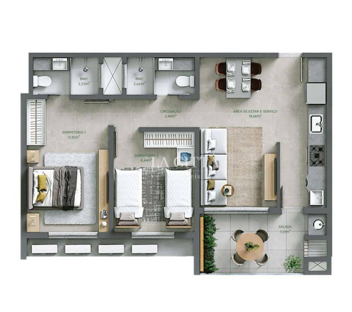 Apartamento à venda com 2 quartos, 63m² - Foto 2