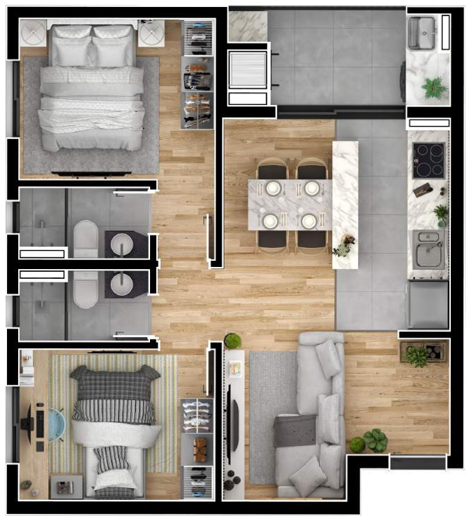 Apartamento à venda com 2 quartos, 62m² - Foto 33