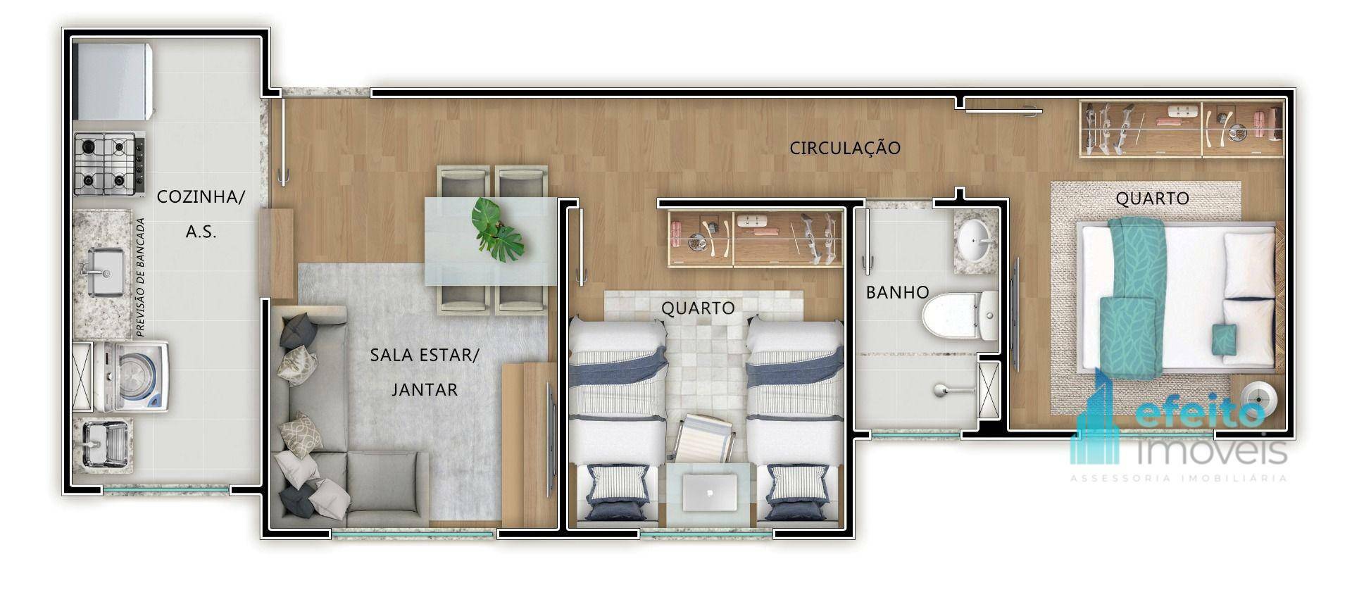 Apartamento à venda com 2 quartos, 42m² - Foto 2