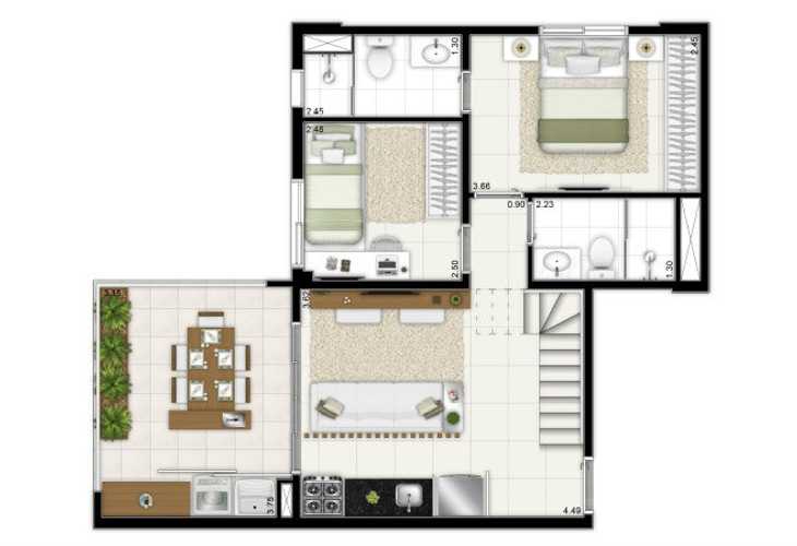 Apartamento à venda com 2 quartos, 57m² - Foto 6