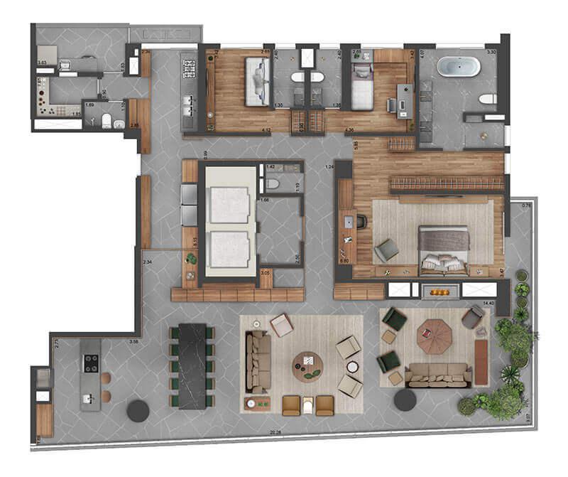 Apartamento à venda com 3 quartos, 288m² - Foto 4