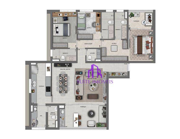 Apartamento à venda com 3 quartos, 140m² - Foto 30