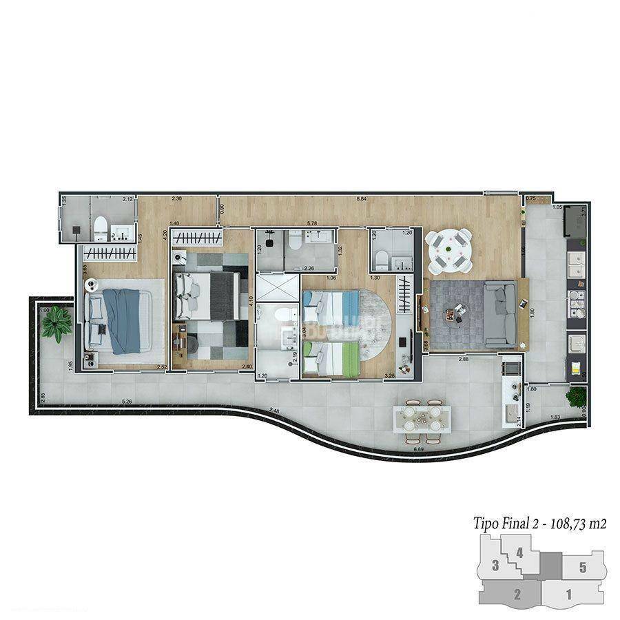 Apartamento à venda com 3 quartos, 108m² - Foto 9