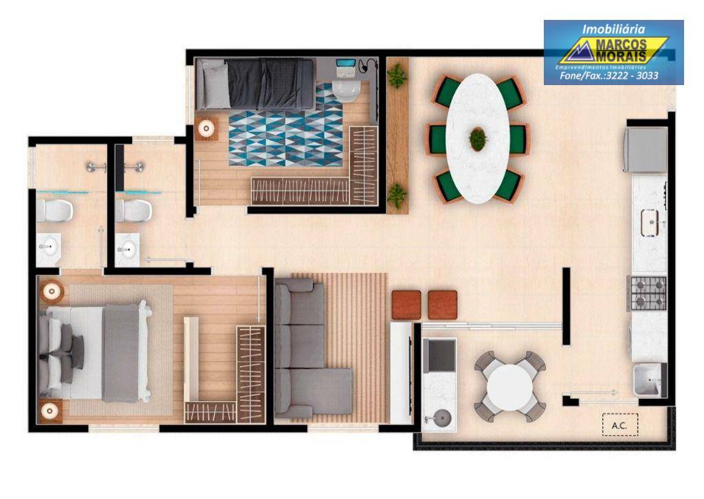 Apartamento à venda com 2 quartos, 69m² - Foto 8