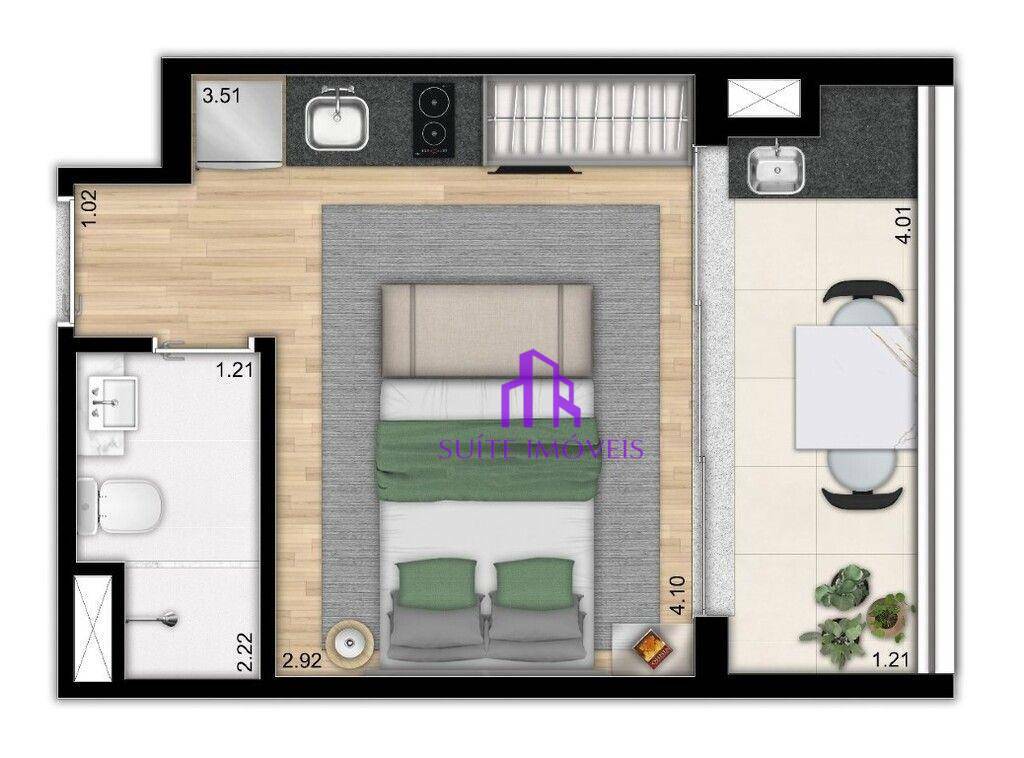 Apartamento à venda com 2 quartos, 60m² - Foto 3