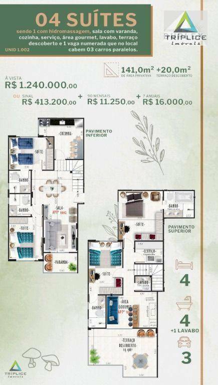 Cobertura à venda com 4 quartos, 161m² - Foto 2