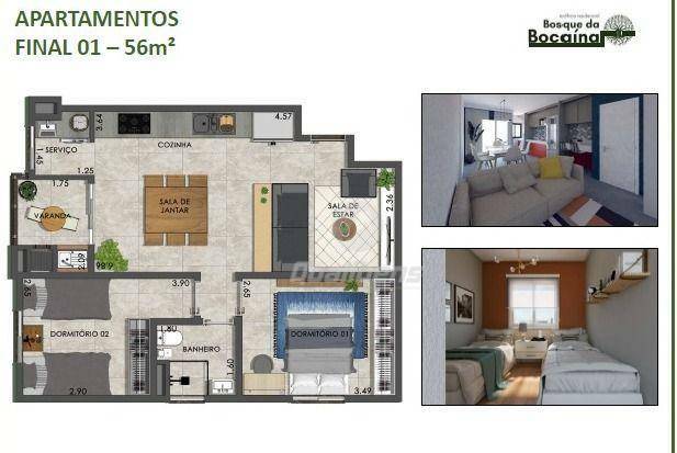 Apartamento à venda com 2 quartos, 56m² - Foto 2