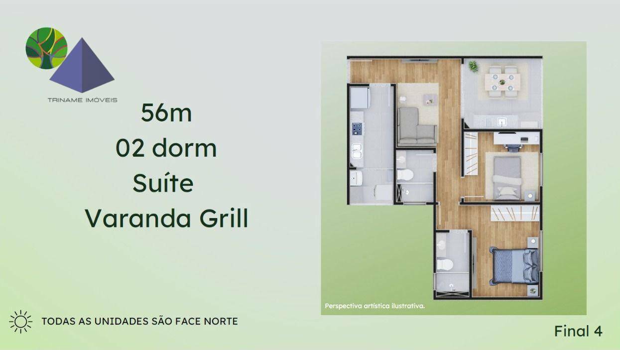 Apartamento à venda com 2 quartos, 56m² - Foto 3